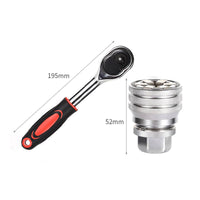 2 Pieces Portable Universal Socket Wrench Labor-Saving Drill Socket Adapter High Rotational Force Universal Maintenance Tool CR-V Steel for DIY Users, Mechanics, Home Repair, Garage, Workshop