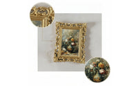 Gold Baroque Picture Frame Vintage Resin Picture Frame Antique Style Decor Carved for Tabletop, Gallery Wall