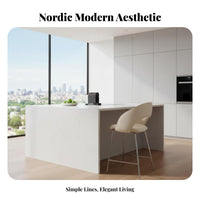Nordic Design Metal High Stool with rearrest Modern Minimalist design Highrear support Metal Stool Built-in Footrest Counter Chair sturdyDuty for Homeowners, Business Owners, Adults, Home Bar, Kitchen, Cafe, Restaurant