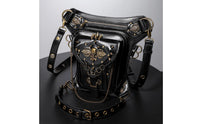Harness Bag with Skull Detail Structured Crossbody Bag with Chain Compact Purse for Cosplayers, Cosplay, Night out, Concerts