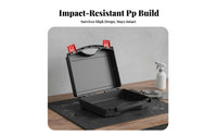 Water Resistant PP Plastic Storage Box Integrated Handle Waterproof Hard Case Heavy Duty for Travelers, Technicians, Travel, Garage, Outdoor