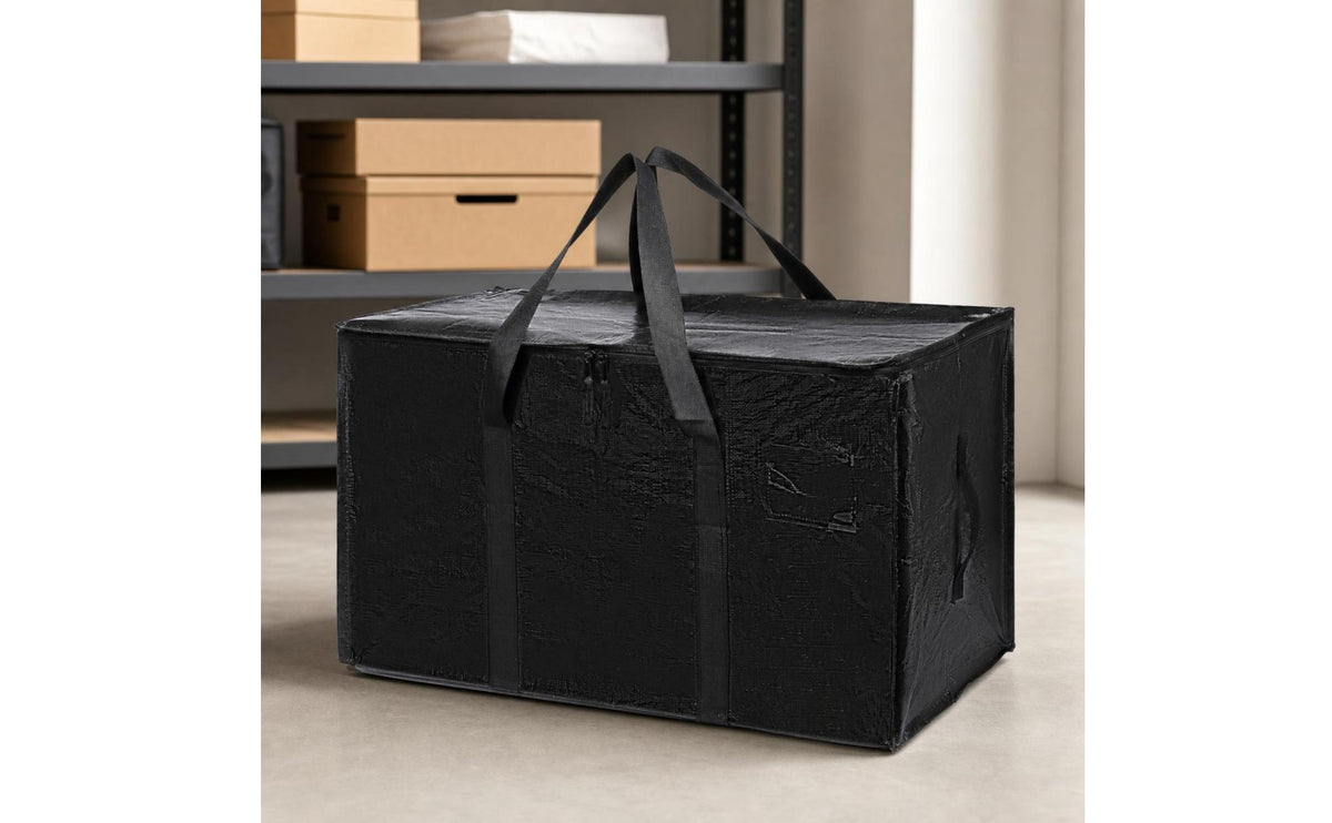 Relocation Bag Featuring a Label Pocket Zippered Relocation Bag with Zipper Heavy Duty Tote with Handles for Homeowners