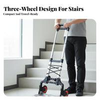 Foldable Design Folding Stair Climber Dolly Telescoping Handle Stair Climbing Cart Silent Wheels Folding Hand Truck Heavy Duty for Delivery Personnel, Apartment Dwellers, Stairs, Travel, Garage, Outdoor