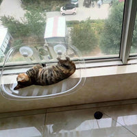 Window Cat Perch with Transparent Dome, Suction Cup Cat Bed and Hammock for Indoor Sunbathing, Strong 3 Cups Sturdy Non-Foldable Elevated Seat
