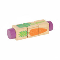 Educational Wooden Creature Game Blocks Cognitive Training Wooden Creature Game Problem-Solving Skills Cylindrical Picture Blocks Sturdy Wood for Preschoolers
