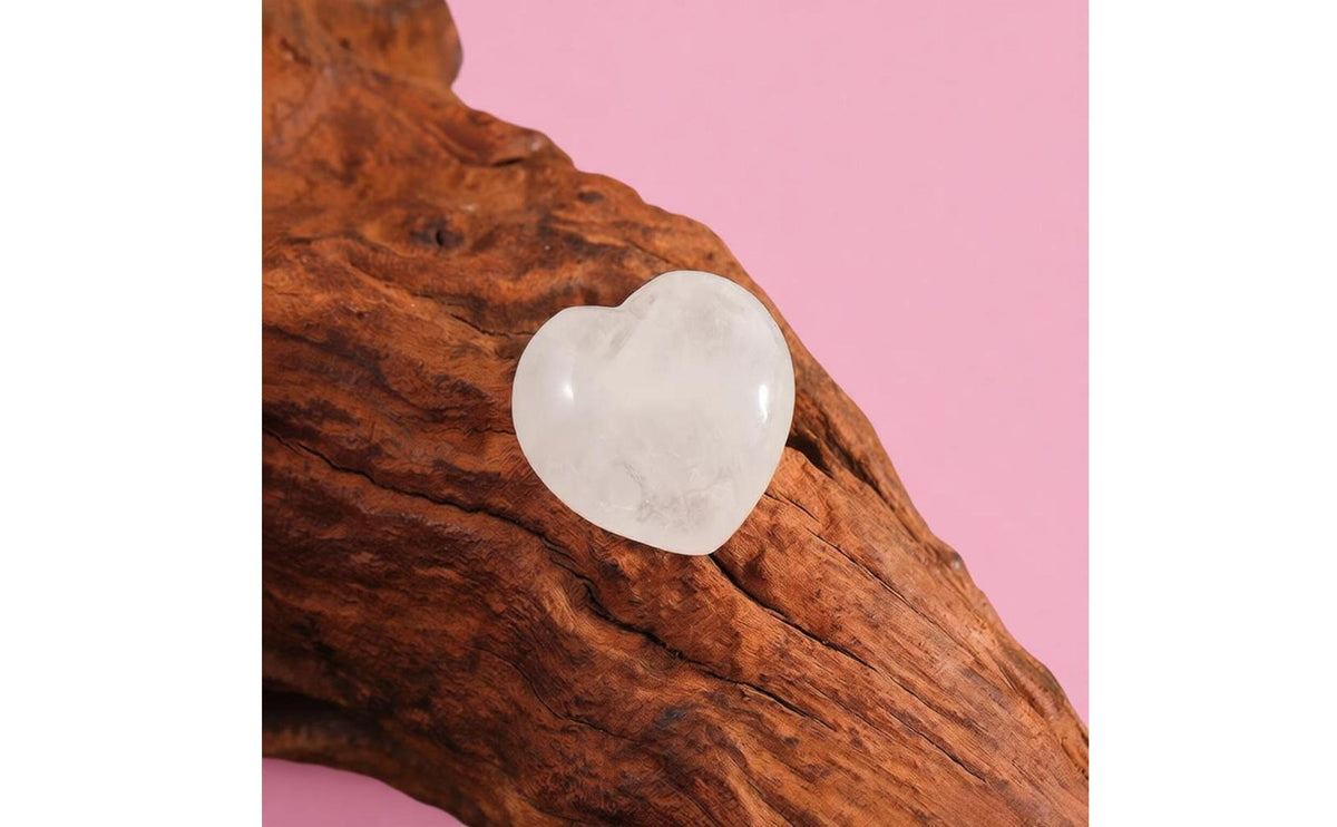 DIY Undrilled Crystal Heart Semi-Finished Heart Shaped Crystal Pocket Size Craft Supply Multicolor Assortment for Crafters