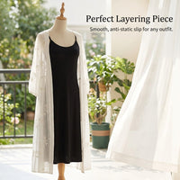 Plus Size Under Dress Slip for Modest Coverage, Breathable Modal Base Layer with Extra Long Length, Loose Fit for Women, Cooling Material