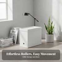Stackable Container with casters and Lid Lidded Household Storage InstallInstallationNo-Assembly for Dorm
