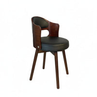 Retro Design Upholstered Swivel Chair Sturdy Construction Upholstered Swivel Armchair Curved Backrest Dining Seat Padded Cushion for Children, Interior Decorators, Homeowners, Study Room, Balcony, Bedroom, Office