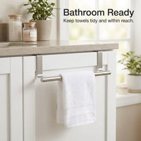 Towel Bar, Strong Suction Cup Kitchen Rack for Dorm Room Students, Stainless Steel Single Bar Rail, Versatile Cupboard Bar Bath Hanger
