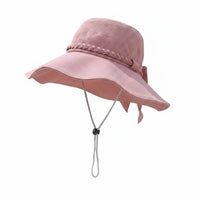 Lightweight Wide Brim Sun Hat Breathable Bowknot Sun Hat Adjustable Fit for Travel