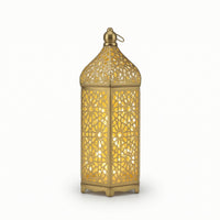 Tabletop Lantern with LED Light Warm Glow Metal Lantern Vintage Decor Decorative for Festive Displays