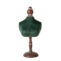 Handmade Vintage-Style Jewelry Bust Decorative Trim Velvet Jewelry Bust Round Base Velvet Necklace Display Stand