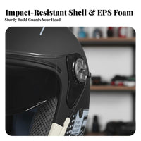 3/4 3C Certified 3/4 Open Face Helmet Four-Season Use Sheltering Headwear for Motorcyclists, City Riding, Commuting
