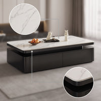 Coffee Table with 4 Drawers Minimalist Coffee Table with Storage Modern Furniture for Living Room, Apartment