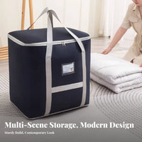 Foldable textile Box Reinforced Handles Foldable Quilt Pouch Stackable for Moving