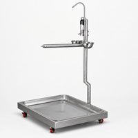 Large Stainless Steel Parrot Play Stand with Water Feeder for Single or Double Birds