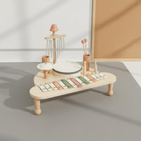 Hand-Eye Coordination Multifunction Percussion Toy Portable Wooden Xylophone Table Early Learning Baby Music Hub CE Certified for Children, Toddlers, Home, Playroom