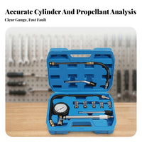 Engine Compression Tester Kit Hinged Lid Cylinder Pressure Gauge Kit Cylinder Pressure Tester pairedScale for Garage