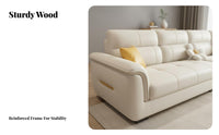 L-Shaped Chaise Sofa pet-resistant fabric Resistant L-Shaped Chaise Sectional Nordic design Living Room Furniture for Families, Small Spaces, Home, Lounge Area
