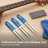 3 Pieces Anti-Scratch Guitar Fret Protector Long-Lasting Stainless Steel Fret Polishing Guard Multiple Sizes Included for DIY Musicians