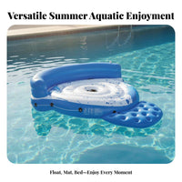36 Pocket Inflatable Mattress Built-in Pillows Double Water Lounger with Pillow Portable 2 Person Inflatable Lounger for Adults, Couples, Beach, Lake