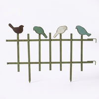 Decorative metal garden fence with birds, 60x40 cm