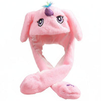 Moving Ear Hat Parent-Child Style Soft Hat with Moving Ears Entertaining Present Novelty Headwear for Kids, Girls, Parties, Costume Events