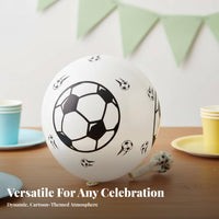 Brightly Colored Soccer Ball Balloon Helium or Air Supported Football Print Latex Balloon Long-Lasting & Thick for Children, Festivals