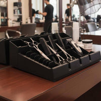 Large Capacity Salon Tool Holder Space Saving Barber Tool Organizer Tray Easy to Use Hair Clipper Storage Station Non-Slip Mat for Barbers, Pet Groomers, Barbershop