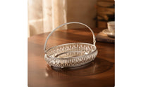 Metal Serving Basket Polished Basket with Handle Modern for Hosts, Home Entertaining