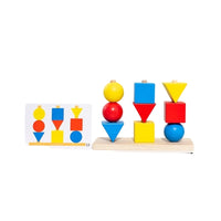 Shape Sorting and Stacking Toy Brightly Colored Geometric Stacking Toy Colorful
