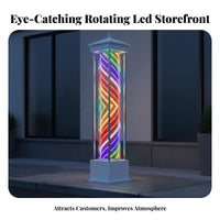 LED Rotating Barber Pole Outdoor LED Barber Pole Waterproof Red, White, and Salon Lighting Light for Hair Stylists, Barbers, Storefront