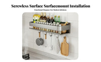 No-Drill Installation Wall-Mounted Cutlery and Seasoning Holder Multi-Functional Multifunctional Utensil Holder Space-Saving Kitchen Organizer Strong Load-Bearing for Renters, Home Cooks, Families, Apartment, Pantry, Coffee Bar, Bathroom