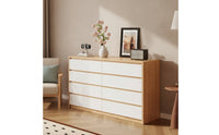 Double Dresser Handleless Chest of Drawers Handle Drawer Cabinet for Bedroom, Living Room