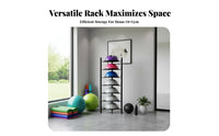 Space-Saving Exercise Ball and Mat Holder Large Capacity Vertical Exercise Ball Rack Stable Design Vertical Fitness Storage Stand Universal Fit