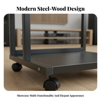 Heavy-Duty Audio Equipment Rack Minimalist Aesthetic Steel Frame Media Shelf Multipurpose Multi-Tier Utility Cart Space-Saving for Home Theater Enthusiasts, Living Room, Office