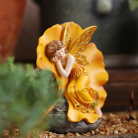 Ginkgo Foliage Fairy Figurine Table Decoration Flower Fairy Decoration