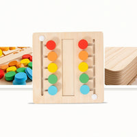 Color Sorting Board Screenunplugged Wooden Sliding Game Color Matching Game Tactile Toy Safe for Preschoolers, Playroom