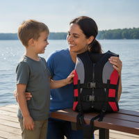 Kids Life Vest with Buckles Buoyant Boating Life Jacket with Zipper Swim Vest with Crotch Strap Secure Buoyancy Aid Adjustable