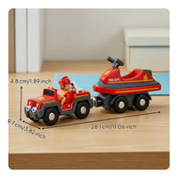 Sturdy Wood Construction Car Wash Toy Imaginative Play Wooden Police Station Toy Educational Police Station Playset Sparks Creativity for Children, Preschoolers, Toddlers, Preschool, Daycare, Playroom