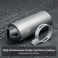 Noise Reduction ATV Exhaust Pipe Lightweight Design Slip-on Exhaust Universal Slip-on Muffler Long-Lasting Construction for Away-Road-Road Riders, DIY Enthusiasts, Racing, Trail Riding