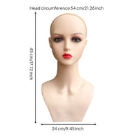 Mannequin Head with Makeup PVC Material Female Mannequin Bust and Shoulders Design for Hair Salon Owners