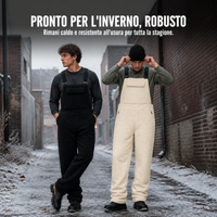 Men's Solid Color Lambswool Adjustable Strap Overalls Jumpsuit