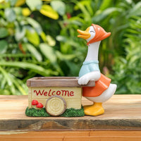 Compact Goose Planter Rustic Resin Planter with Goose Charming Flower Pot Ornament Funny for Plant Lovers, Desk