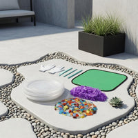 DIY Mosaic Stepping Stone Kit Outdoor Stepping Stone Mold Set Waterproof Mat Round Mold Kit Alphabet Molds