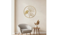 Gold Ginkgo Foliage Decor Openwork Ginkgo Foliage Decor Metallic for Living Room, Bedroom, Entryway