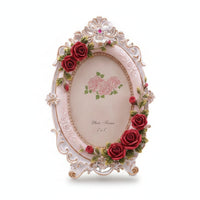 Frame with Rose Embellishments Decorative Picture Frame with Stand Standing