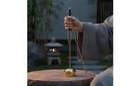 Clear Sound Telescopic Yinqing Bell Polished Finish Brass Hand Chime Handheld Buddhist Prayer Bell for Buddhists, Meditation Practitioners, Temple, Home Altar