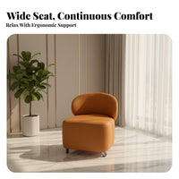360-Degree Swivel Wheels Upholstered Caster Ottoman with Back Support Rolling Stool Padded Seat Low Chair Multi-Purpose for Office Workers, Parents, Living Room, Bedroom, Entryway, Walk-in Closet